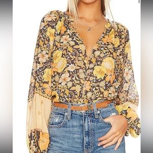 SPELL & THE GYPSY X REVOLVE HIBISCUS LANE BLOUSE IN LICORICE